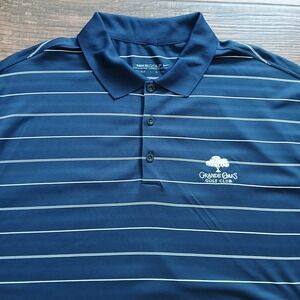 Nike Polo Mens 2XL XXL Blue Grande Oaks Golf Club Caddyshack Performance Flex‎